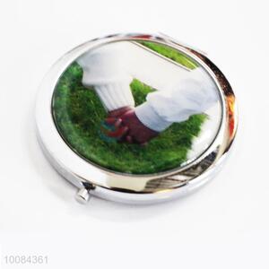 Hand in Hand Round Foldable Pocket Epoxy Sticker Mirror/Makeup Mirror