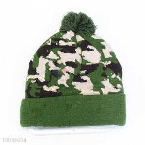 Rever Jacquard Acrylic Fiber Knitted Cap/Hat With Ball