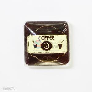 Coffee Square Crystal Glass Fridge Magnet