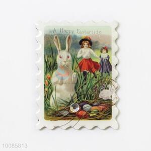 Rabbit Postage Stamp Shaped Crystal Glass Fridge Magnet