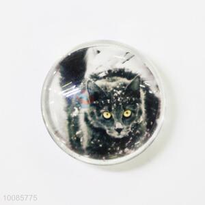 Cat Round Crystal Glass Fridge Magnet