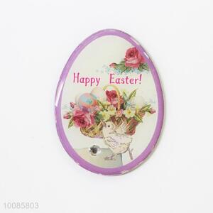 Flower Purple Oval Crystal Glass Fridge Magnet