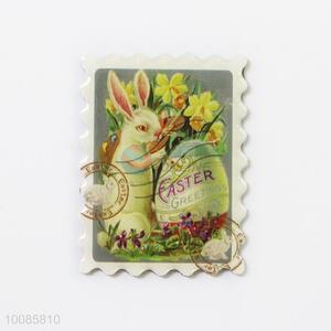 Rabbit Postage Stamp Shaped Crystal Glass Fridge Magnet