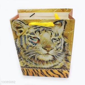 Tiger Head Pattern White Cardboard Paper Handbag/Gift Bag From China