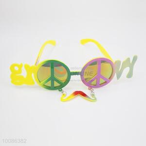 Hot sale colorful peace symbol plastic glasses/glasses for party