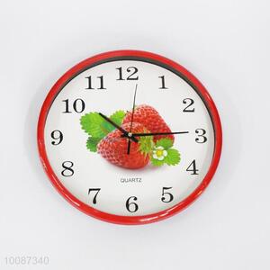 Wholesale red edge round plastic wall clock