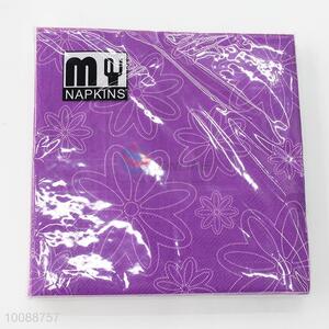 Purple printed paper napkin party napkins