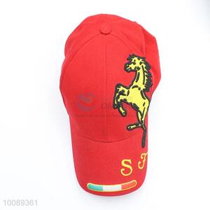 Cheap hot fashion red cotton fabric baseball hats