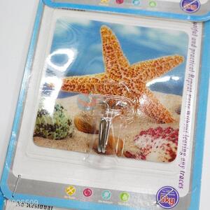 New Arrival Starfish Printed Removable Waterproof Magic Plastic Hook