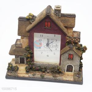 Creative Vintage House Shape Resin Desktop Clock