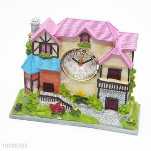 Hot sale villa shape resin souvenirs clock