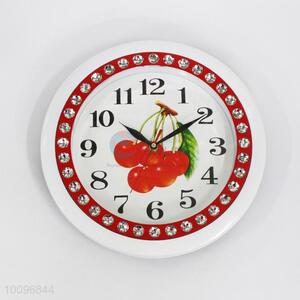 Cherry Background Plastic Wall Clock/Decorative Wall Clock