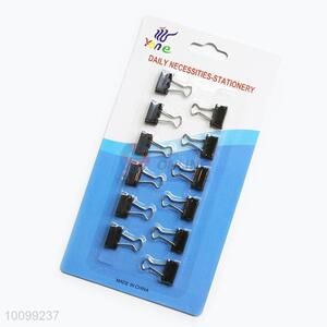 12pcs Black Binder Clips Set