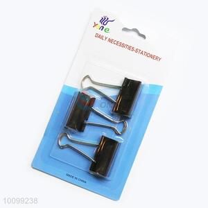 3pcs Black Binder Clips Set