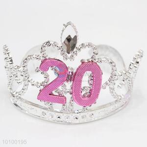 Fashion design women rhinestone numbers crown