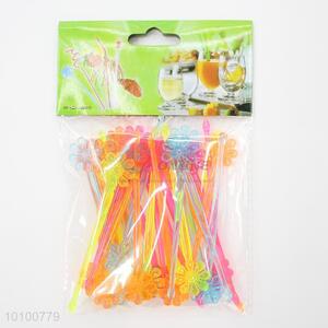 Beautiful Flower Head Plastic Fruit Toothpicks