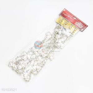 Promotional silver flower Christmas beaded hang decoration