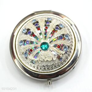 Silver Round Royal Makeup Mirror/Pocket Mirror