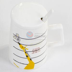 Promotional cute ceramic cup coffee mugs with lid