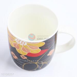 High quality retro flowers pattern ceramic cup