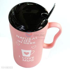 Promotional pink coffee mug ceramic tea cups