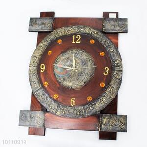 New Arrived Decorative Vintage Rectangle Wood Wall Clock