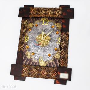 Fashion Style Eco-friendly Rectangle Shaped Wooden Wall Clock