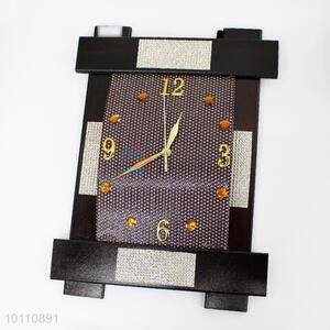 Fashion Style Wooden Wall Decorative Clock in Rectangle Shape