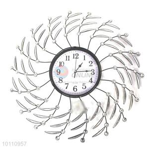 Popular Charming Crystal Large Round Iron Wall Clock as Gift