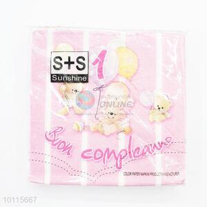 Wholesale cute pink&white baby napkin