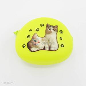 Cat Pattern Yellow Coin Purse,Coin Holder,Coin Pouch