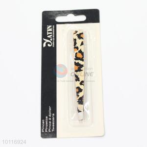 Leopard Print Cosmetic Stainless Steel Eyebrow Tweezers for Girls