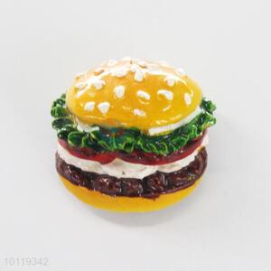 Wholesale Hamburger Shaped Resin Fridge Magnet/Home Decoration Fridge Magnet Sticker