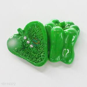 Green Pepper Resin Fridge Magnet/Home Decoration Fridge Magnet Sticker