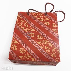 Exquisite wine red flower pattern paper gift bag