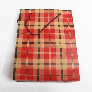 Good quality red plaid gift paper bag