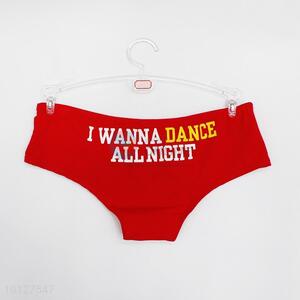 Simple pattern red color cotton briefs women T panties women's briefs