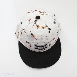 Fashion guitar printed cotton baseball hats for adults