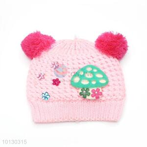 Pink Ear Protection Cartoon Baby Cap