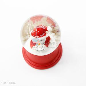 Unique design snowman red base resin crystal ball