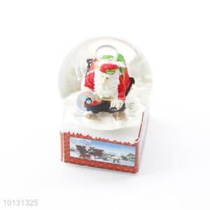 Low price Father Christmas square base resin crystal ball