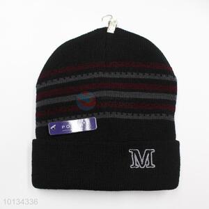 Fashion style cross stripe men's winter caps