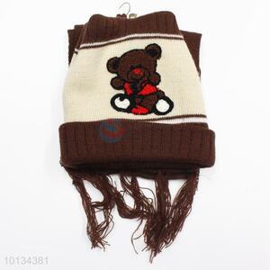 Super design bear cotton kids winter warm hats