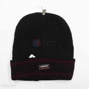 Cheap price men's black acrylic winter hats