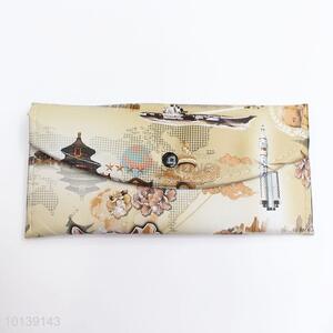 Vintage Printed Leather Wallet Fashion Women Purse