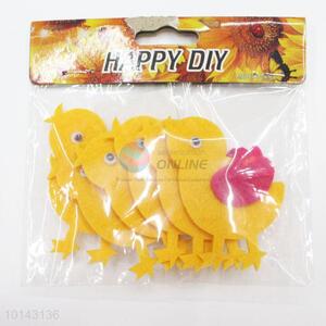 Yellow chicken adhesive craft set/DIY non-woven decorative craft