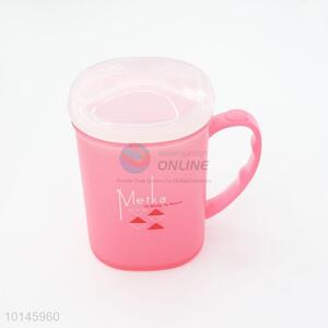 Fashion Design Plastic Pink Coffee Mug