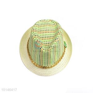 Summer Straw Billycock Sun Hat With Gold Decoration