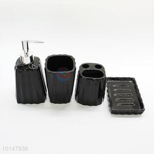 4 Pcs/ Set Black Color Ceramic Bathroom Set Wash Set Bathroom Supplies Kit Dental Set Bathroom Supplies Set