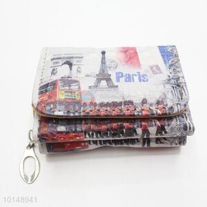 London Guards Pattern Small Wallet Three Fold Zipper PU Leather Purse Clutch Bag